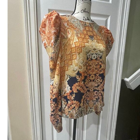 FLYING TOMATO BLOUSE BOROQUE PAISLEY SZ XS PUFFED SLEEVES FAIRY CORE - Picture 9 of 16